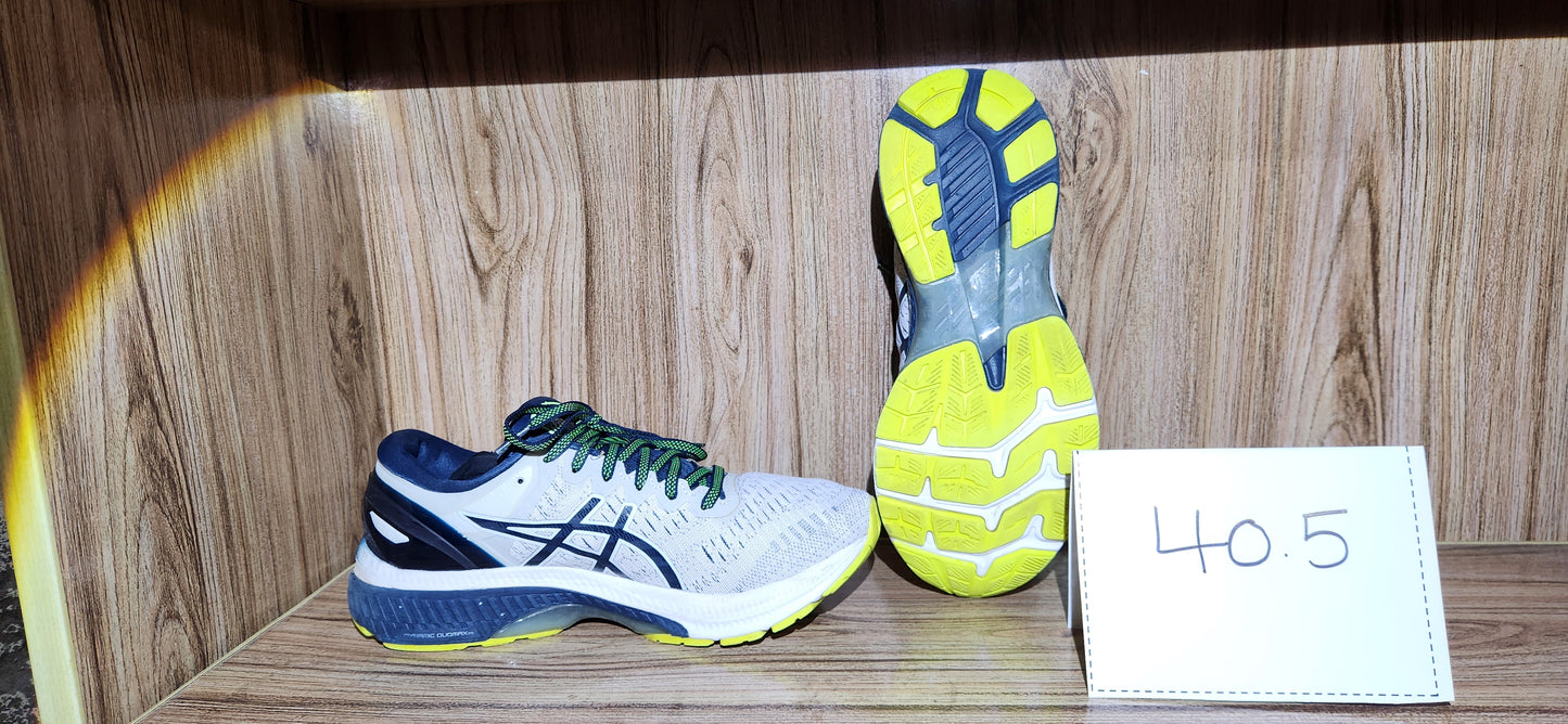 ASICS GEL-Kayano 28 – Sheet Rock/Black/Neon Lime Running Shoes - Size 40.5