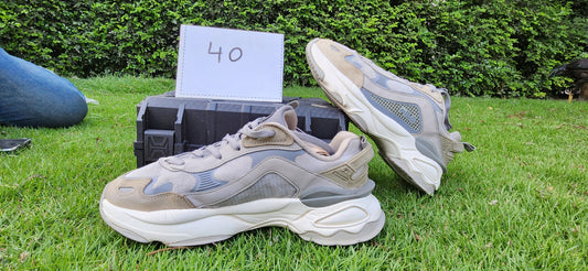 FIILA Heritage Chunky Running Sneakers In Gray/Taupe